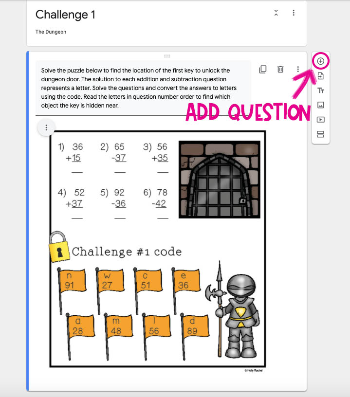 online escape room on google forms