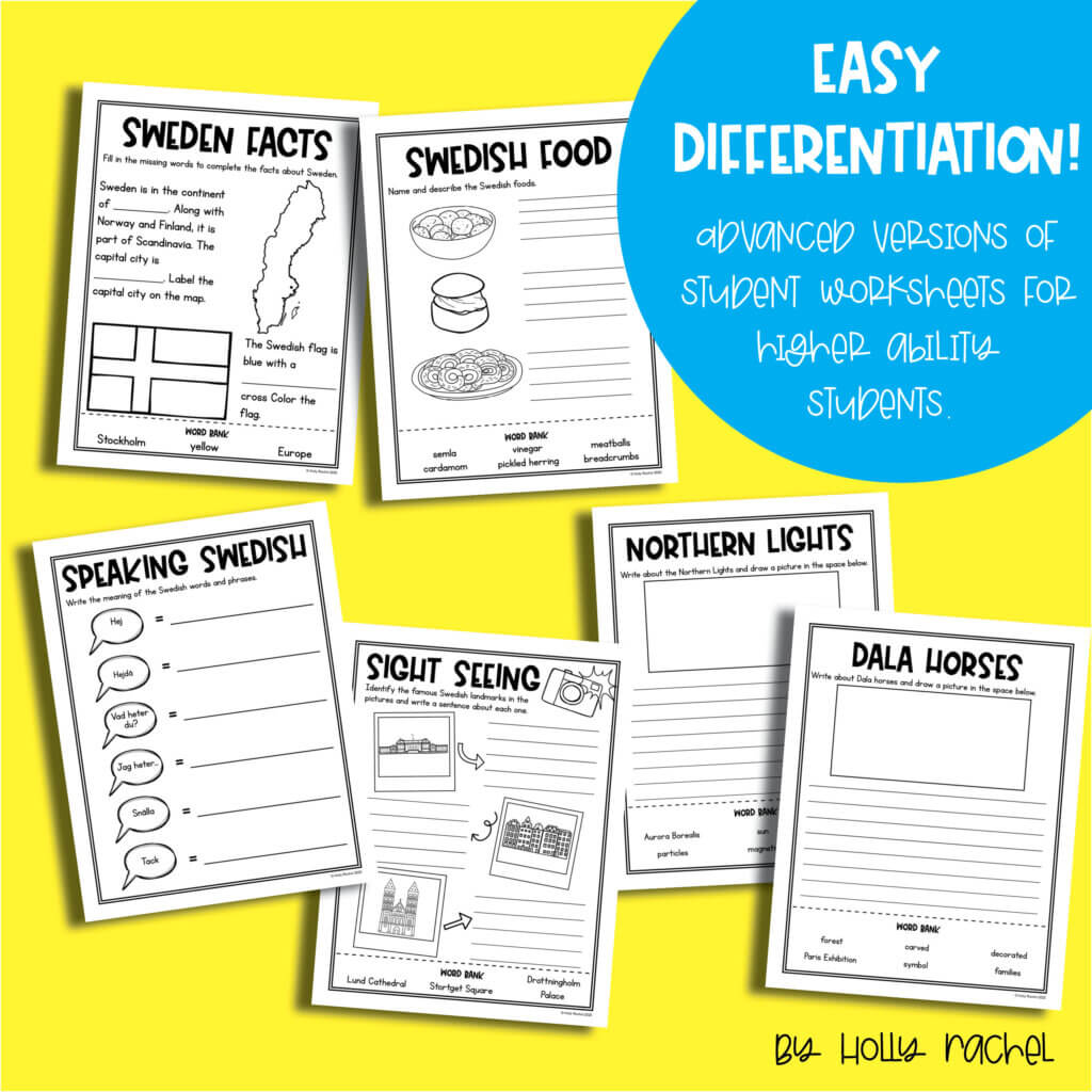 differentiated worksheets